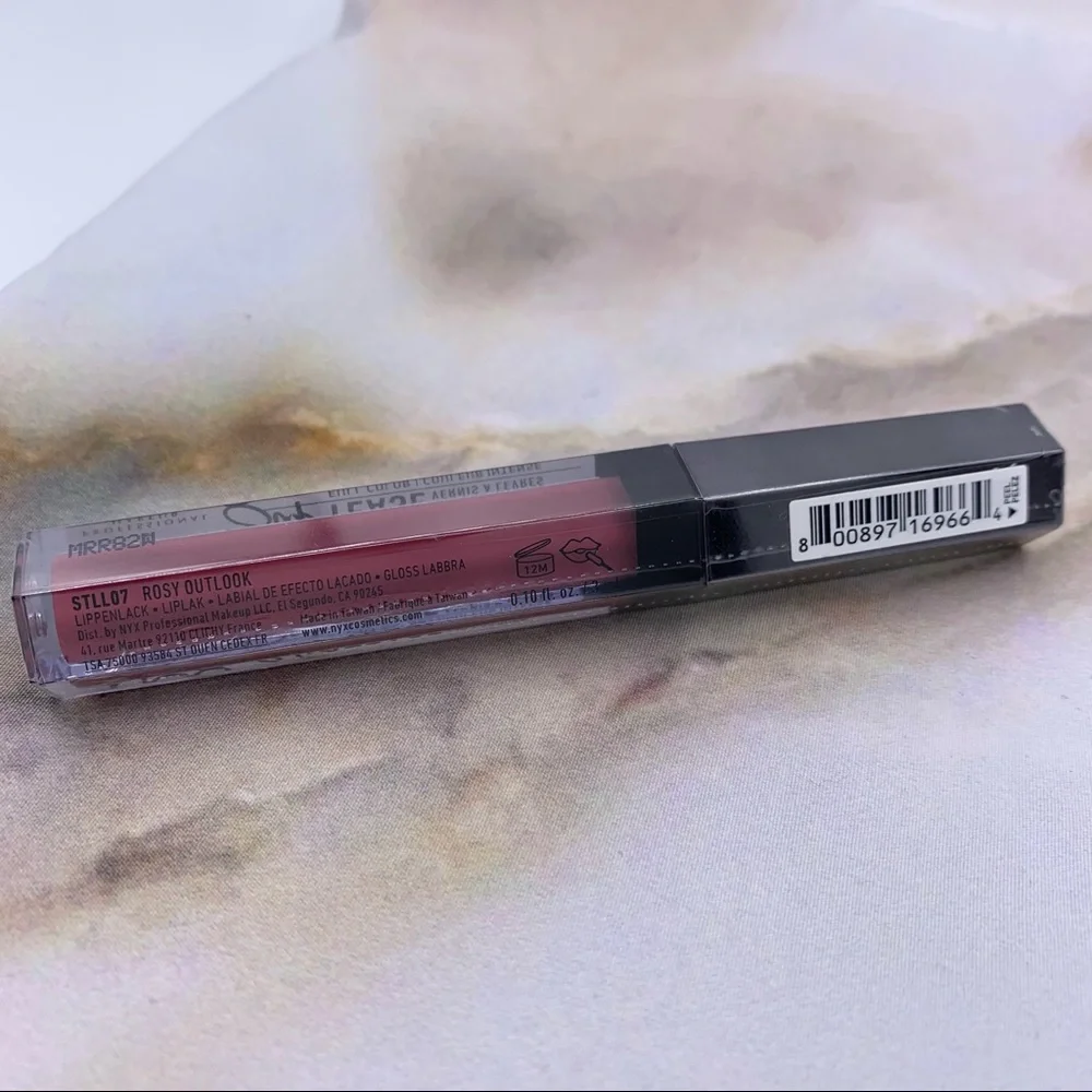 NYX slip tease lip lacquer full color, Rosy Outlook